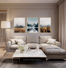Load image into Gallery viewer, Snowy Mountain Print Wall Art Set of 3 Posters