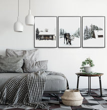 Load image into Gallery viewer, Moose Winter Forest Set of 3 Digital Prints