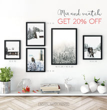 Load image into Gallery viewer, Moose Winter Forest Set of 3 Digital Prints