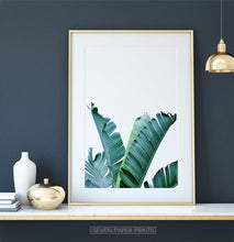 Load image into Gallery viewer, Green Banana Leaf Set of 2 Tropical Decor Prints
