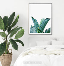 Load image into Gallery viewer, Green Banana Leaf Set of 2 Tropical Decor Prints