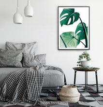 Load image into Gallery viewer, Monstera Green Leaves Set of 3 Deliciosa Prints