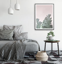 Load image into Gallery viewer, Blush Pink Tropical Leaves Set of 6 Six Digital Prints