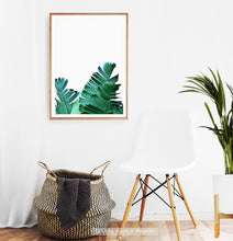 Load image into Gallery viewer, Green Banana Leaf Set of 2 Tropical Decor Prints
