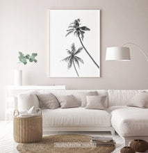 Load image into Gallery viewer, Black and White Palm Trees Wall Art Print