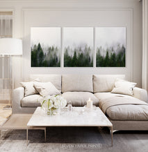 Load image into Gallery viewer, Foggy Trees Nature Landscape Print Art Set of 3
