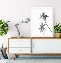 Load image into Gallery viewer, Black and White Palm Trees Wall Art Print
