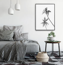 Load image into Gallery viewer, Black and White Palm Trees Wall Art Print