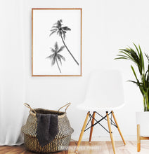 Load image into Gallery viewer, Black and White Palm Trees Wall Art Print