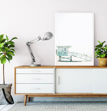 Load image into Gallery viewer, Lifeguard Tower Beach Wall Print