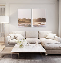 Load image into Gallery viewer, Sunset Ocean Wave Wall Art Print Set of 2