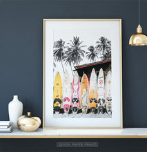 Load image into Gallery viewer, Tropical Surf Wall Art with Surfboards