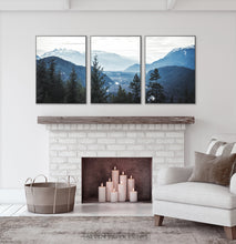 Load image into Gallery viewer, Blue Forest Nordic Landscape Set of 3 Wall Art