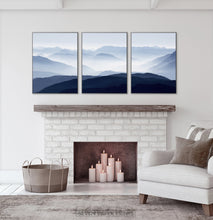 Load image into Gallery viewer, Blue Mountain Wall Art Set of 3 Modern Abstract Prints