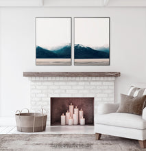 Load image into Gallery viewer, Modern Mountain Wall Art Scandinavian Print Set of 2