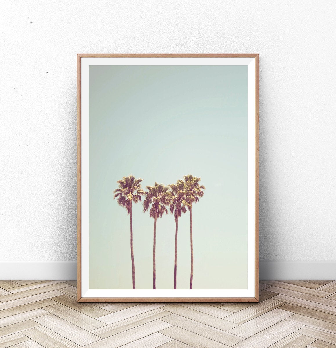 Retro Minimalist Tropical Palm Tree Print