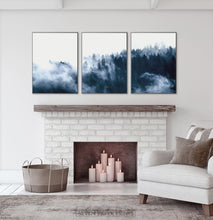 Load image into Gallery viewer, Misty Indigo Forest Landscape Set of 3 Digital Scenery