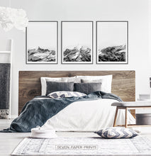 Load image into Gallery viewer, Mountain Landscape Black and White Wall Art Set of 3