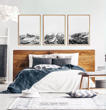 Load image into Gallery viewer, Mountain Landscape Black and White Wall Art Set of 3