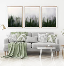 Load image into Gallery viewer, Foggy Trees Nature Landscape Print Art Set of 3