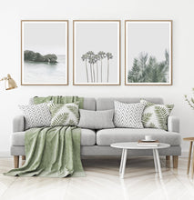 Load image into Gallery viewer, Palm Tree Wall Art Set of 3 Pastel Coastal Prints