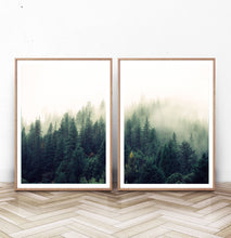 Load image into Gallery viewer, Mountain Forest Greenery Wall Art Set of 2 Prints