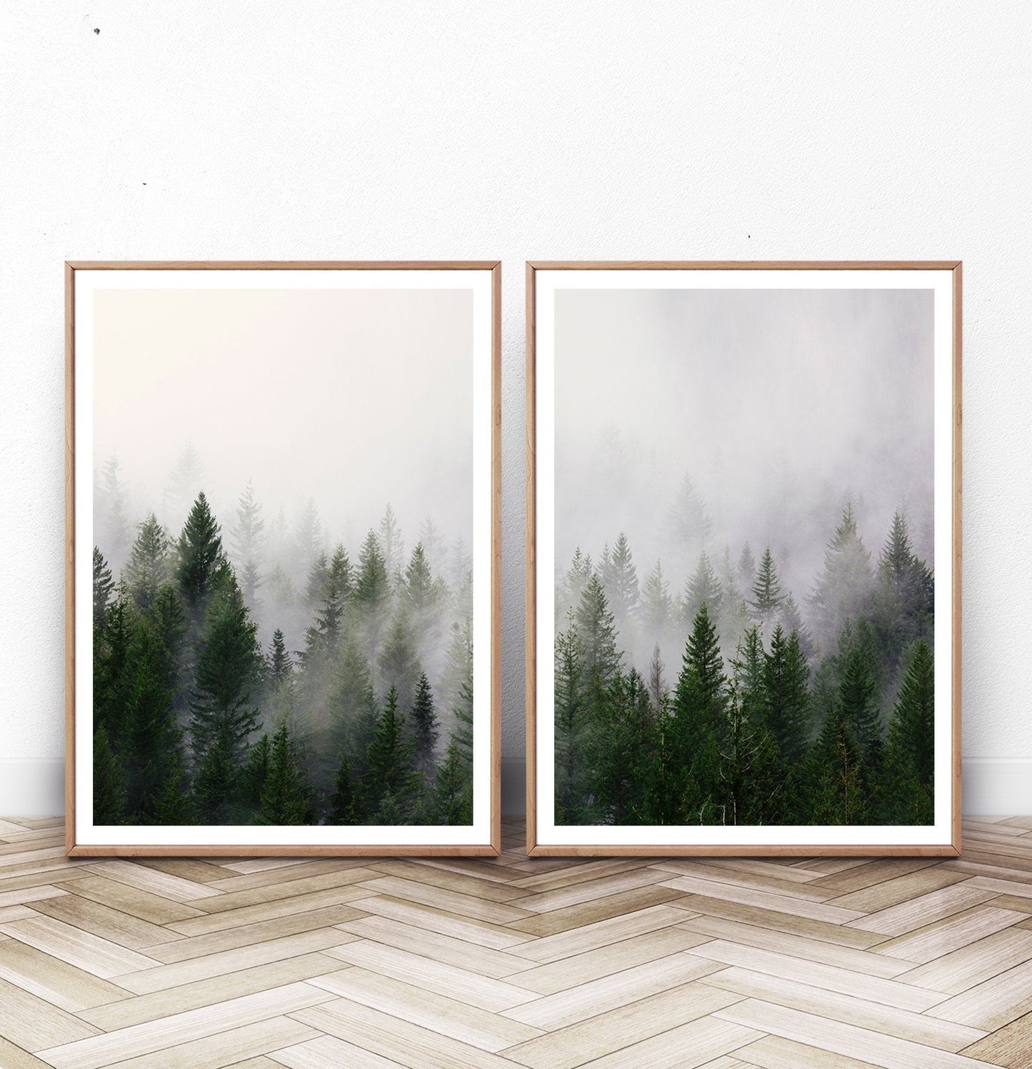 Pine Trees Forest Nature 2 Piece Wall Art