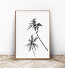 Load image into Gallery viewer, Black and White Palm Trees Wall Art Print