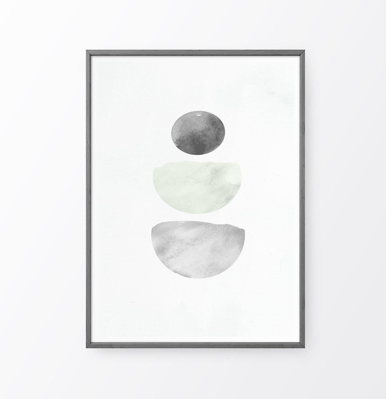 Scandinavian Minimalist Gray Geometric Abstract Print