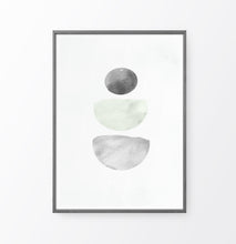 Load image into Gallery viewer, Scandinavian Minimalist Gray Geometric Abstract Print