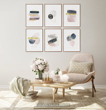 Load image into Gallery viewer, Abstract Minimalist Watercolor Set of 6 Prints