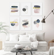 Load image into Gallery viewer, Abstract Minimalist Watercolor Set of 6 Prints