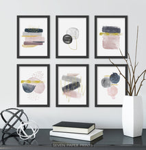 Load image into Gallery viewer, Abstract Minimalist Watercolor Set of 6 Prints