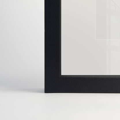 Custom Framed Print. Black, White, Wood. Wrapped Canvas