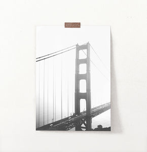 San Francisco Golden Gate Bridge Wall Art in Black and White