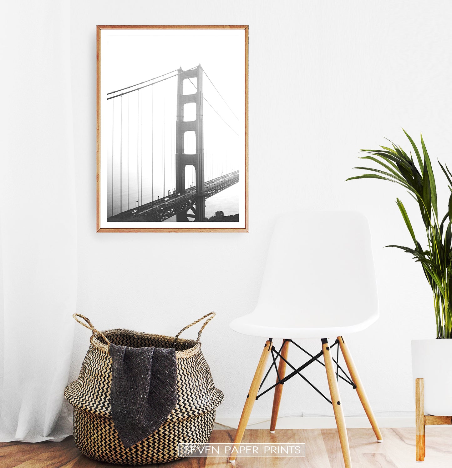San Francisco Golden Gate Bridge Wall Art in Black and White