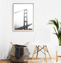Load image into Gallery viewer, San Francisco Golden Gate Bridge Wall Art in Black and White
