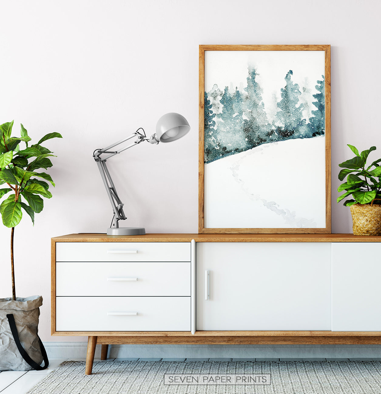 Wood-framed on wooden cabinet