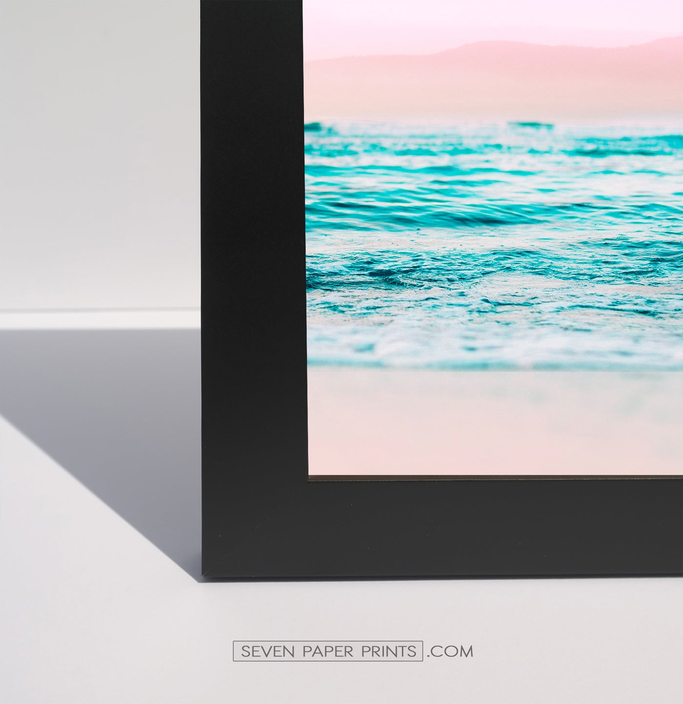 A corner of a black frame