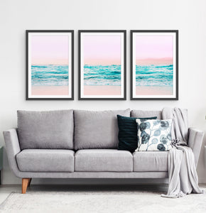 Three photo prints of an azure ocean 2