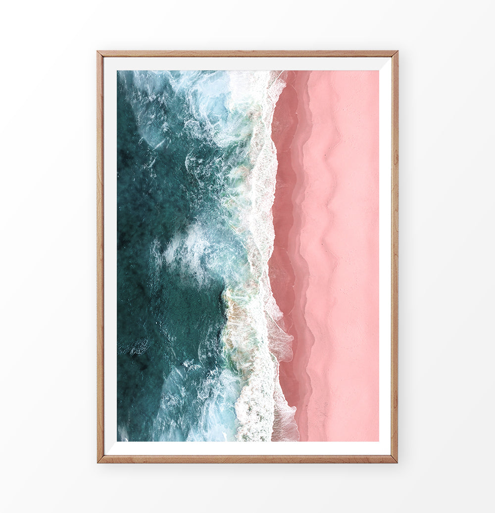 Top view of the Pink Ocean Beach Photography