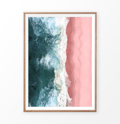 Top view of the Pink Ocean Beach Photography