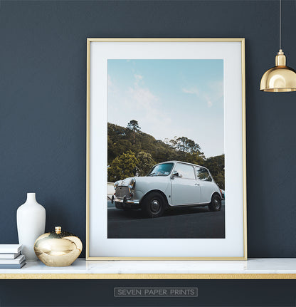 White Vintage Car Travel Wall Art