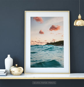 Turquoise Sea Water Close Up Print