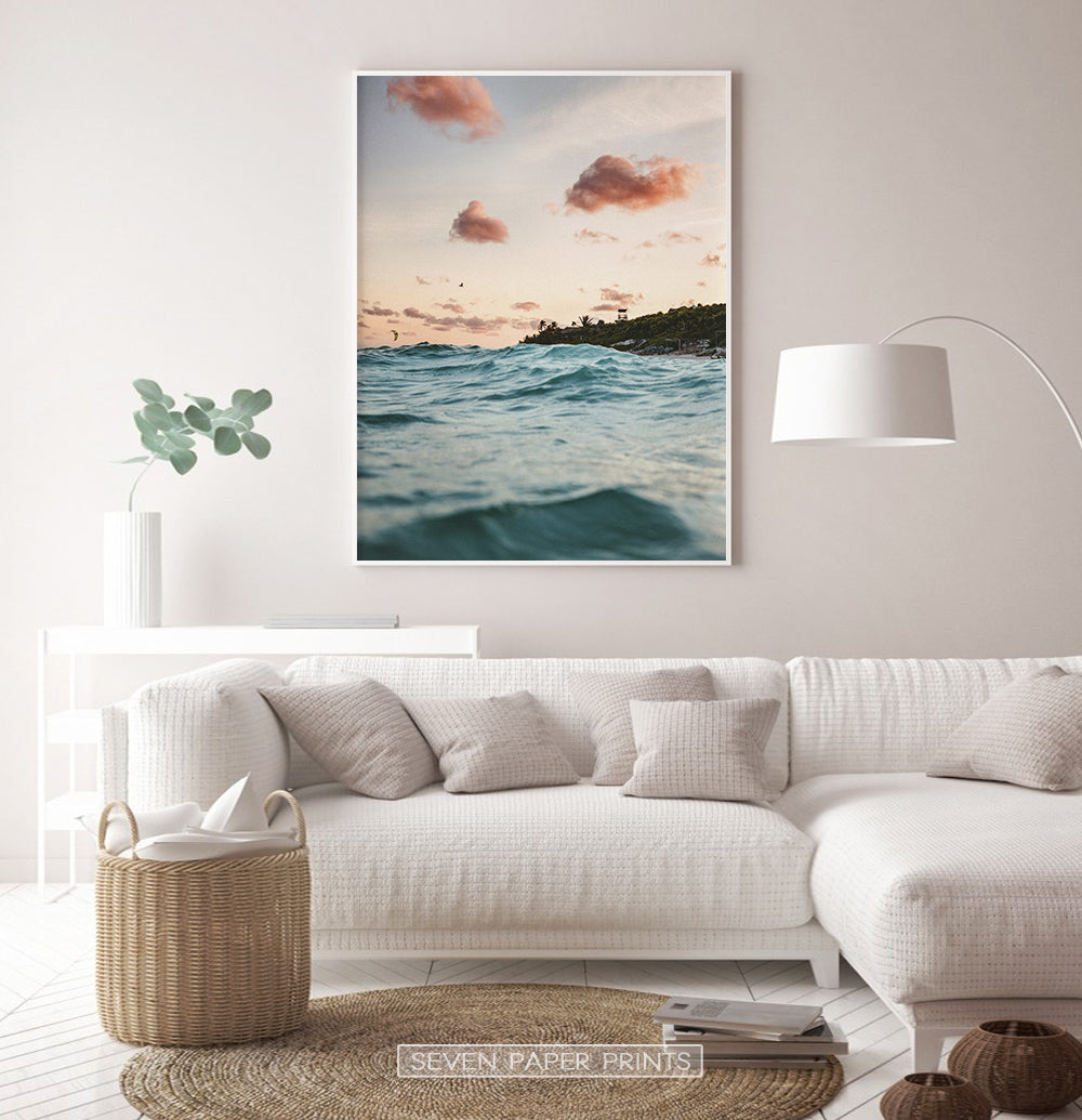Turquoise Sea Water Close Up Print
