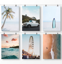 Load image into Gallery viewer, Coastal art home decor, 6 piece wall art, set of 6 beach prints
