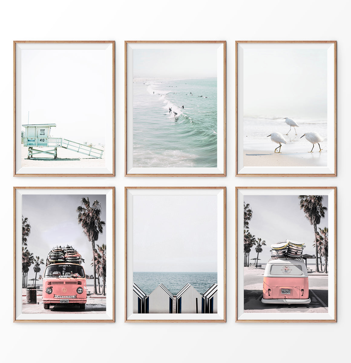 California Beach Art Set of 6 Prints | Fade-Resistant – Seven Paper Prints