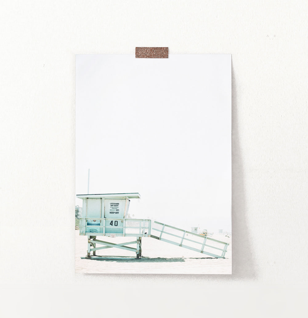 Lifeguard Tower Beach Wall Print