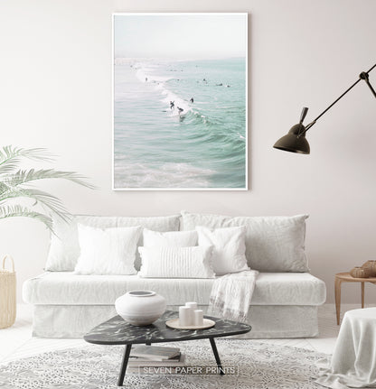Ocean Waves Surfing Wall Art Print