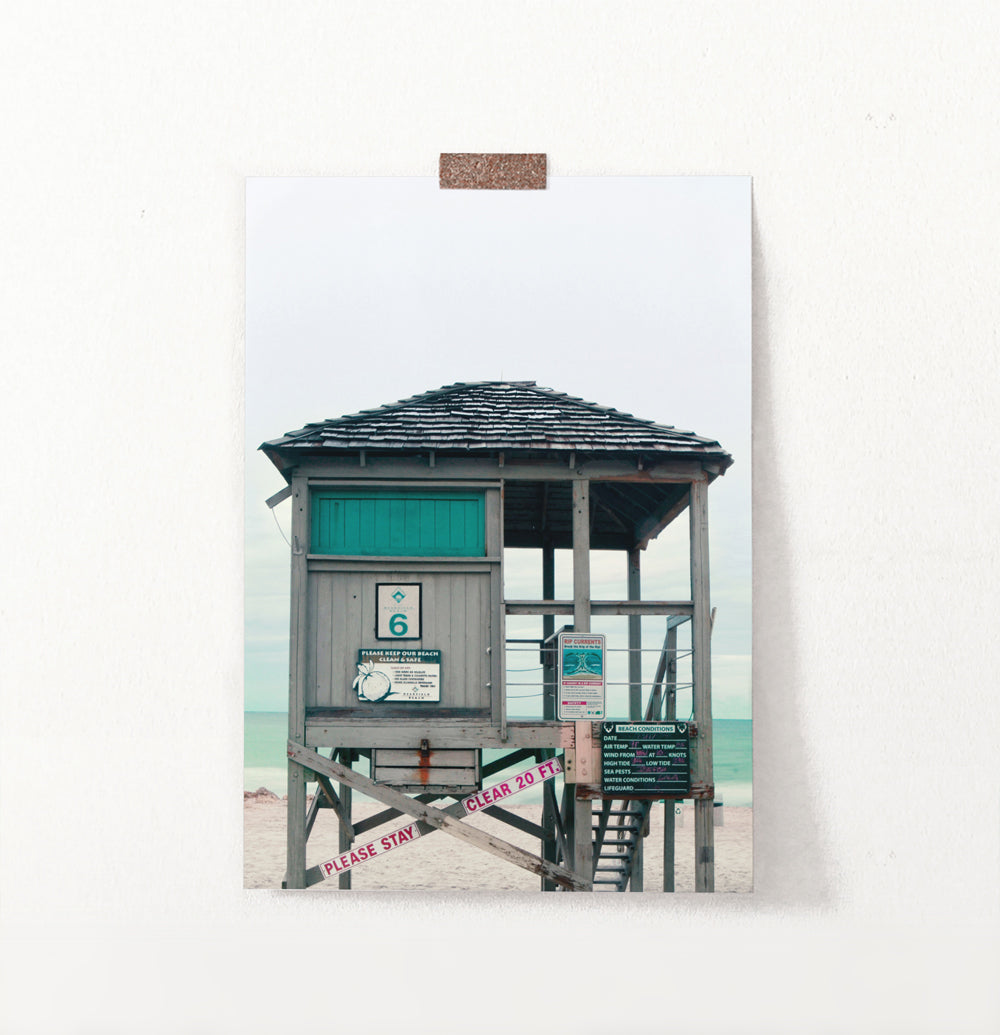 Turquoise Lifeguard Tower Wall Art